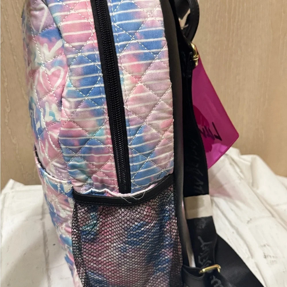 Betsey Johnson Colorful Heart Pattern Backpack